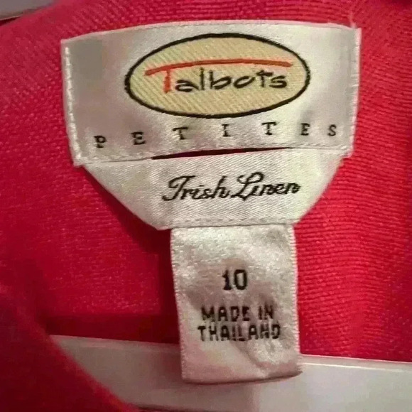 Talbots Dark Pink Sleeveless Linen Dress- Size 10P- Excellent Condition - Picture 2 of 4